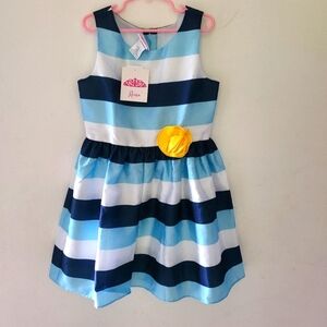NWT REINA dress white, blue striped